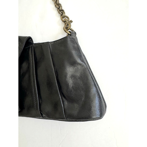 Hobo International Shoulder Bag Clutch Black Leather Detachable Chain Strap - Picture 4 of 15